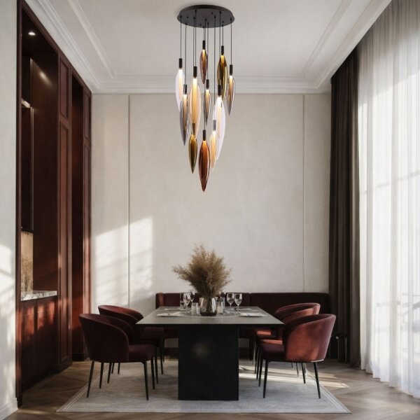 Candelabru pe cablu NORDIC, 11xG9/5W/230V, negru