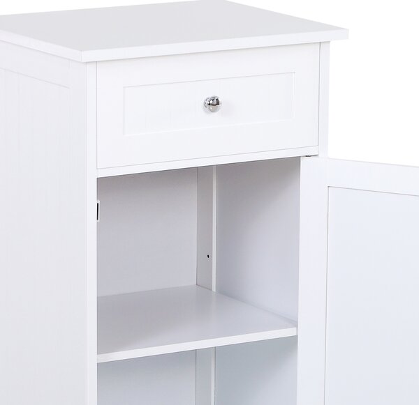 Kleankin Mobilier Baie Modern cu Ușă Basculantă Sertar Spațiu Depozitare 43x34x77cm Alb | Aosom Romania