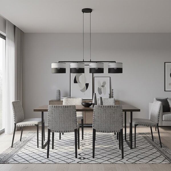 Lustră suspendată pe cablu KARBON 4xE27/15W/230V neagră/gri
