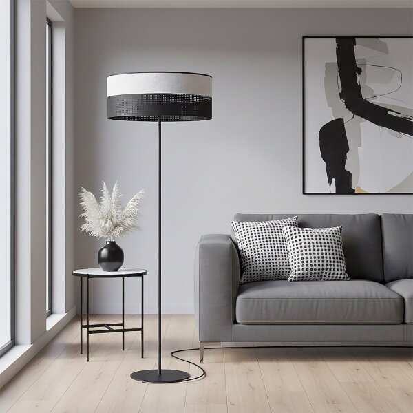 Lampadar KARBON 1xE27/15W/230V negru/gri