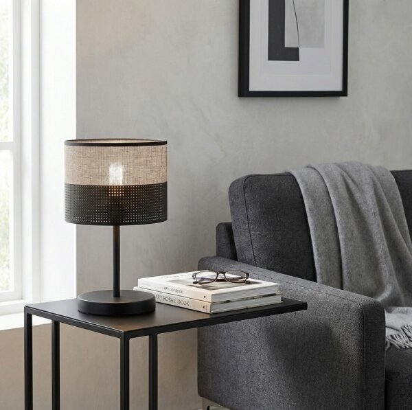 Lampă de masă KARBON 1xE27/15W/230V negru/gri