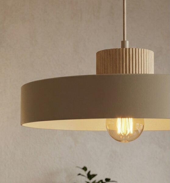 Lampă suspendată pe cablu KIVI 1xE27/15W/230V bej
