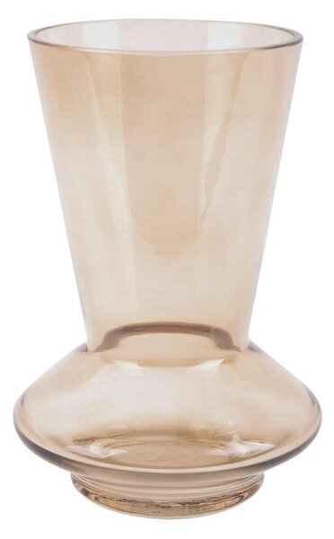 Vază din sticlă PT LIVING Glow, înălțime 17,5 cm, maro nisipiu
