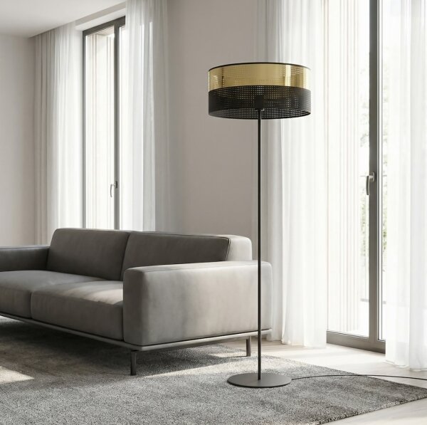 Lampă de podea LUX 1xE27/15W/230V neagră/aurie