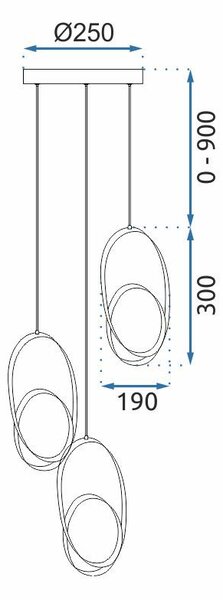 Lampă suspendată LED G082-3CPR Gold