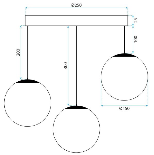 Lampă suspendată APP1815-3CPR BLACK