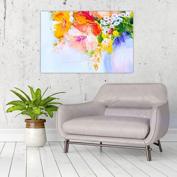 Tablou - Flori,pictură (90x60 cm)