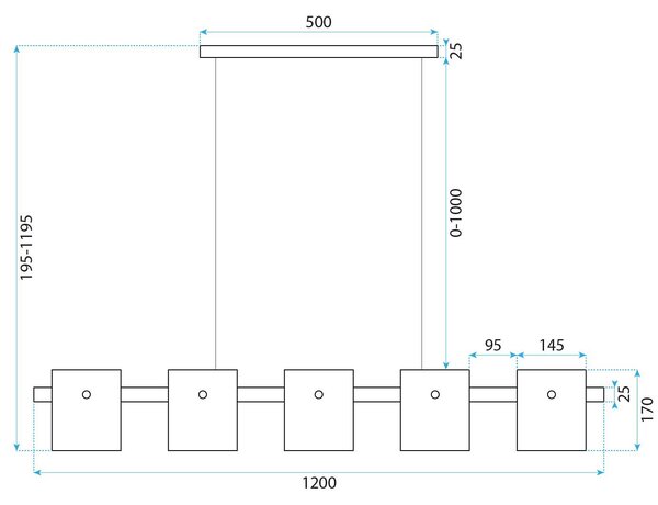 Lampă de tavan APP1706-5CP GREY G9