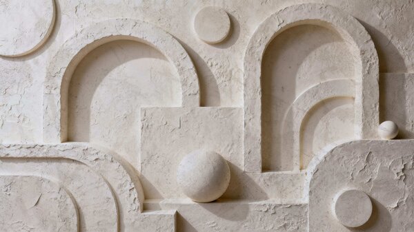 Tapet Geometrie volumetrică realizată din beton, Fototapet 3D, w05186 : Uwalls.ro