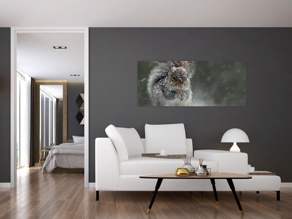 Tablou - Veveriță iarna (120x50 cm)