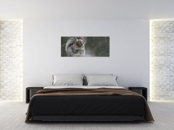 Tablou - Veveriță iarna (120x50 cm)