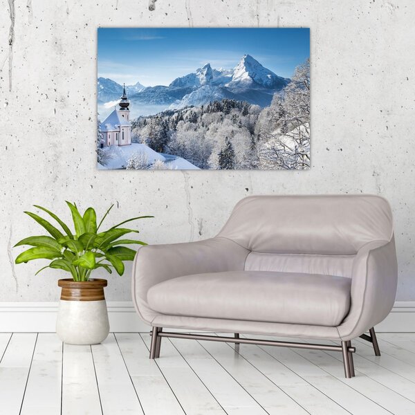 Tablou - Peisaj cu ninsoare (90x60 cm)