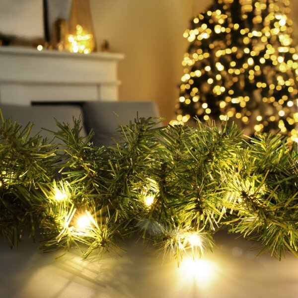 Brilagi - Ghirlandă LED pentru exterior, decorațiune de Crăciun, 300 cm, alimentare 3xAA, IP44