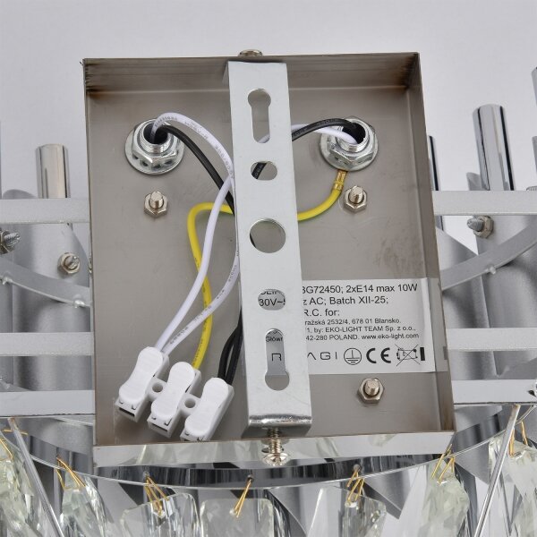 Brilagi - Aplica de perete ECLIPSE 2xE14/10W/230V argintie