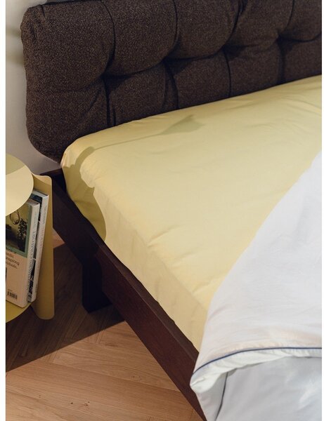 Cearceaf galben din bumbac cu elastic 180x200 cm Oba – noo.ma