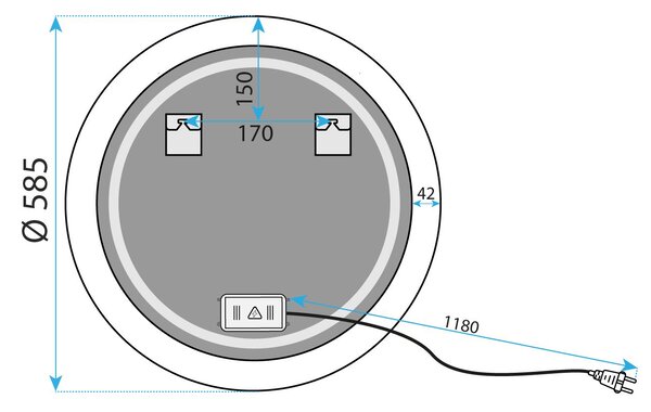 Oglindă de perete LED YH-BL-1 60 cm