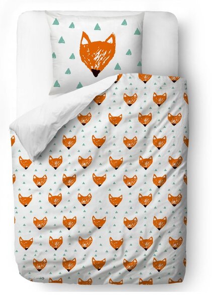 Lenjerie de pat din bumbac pentru copii Butter Kings Orange Heads, 100 x 130 cm