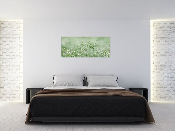 Tablou - Roua dimineții pe firele de iarbă (120x50 cm)