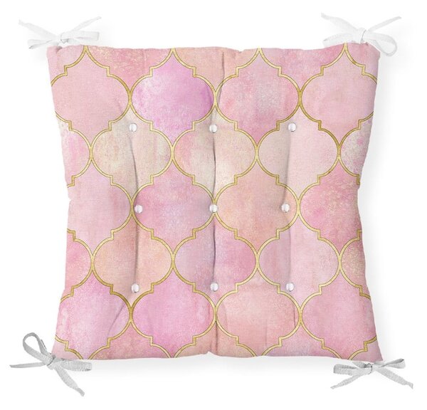 Pernă pentru scaun cu amestec de bumbac Minimalist Cushion Covers Pinky Oriental, 40 x 40 cm