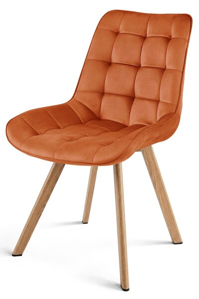 Scaun de dining SORIA VELVET, teracota
