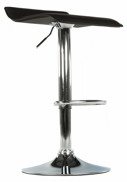 Scaun bar LARIA NEW, negru/crom, piele ecologica/metal, 37x39x64/85 cm