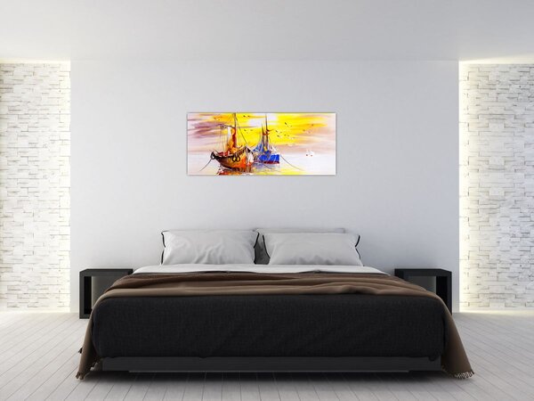 Tablou - Pictură barcă (120x50 cm)
