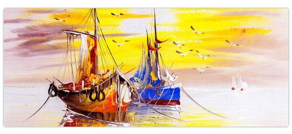 Tablou - Pictură barcă (120x50 cm)