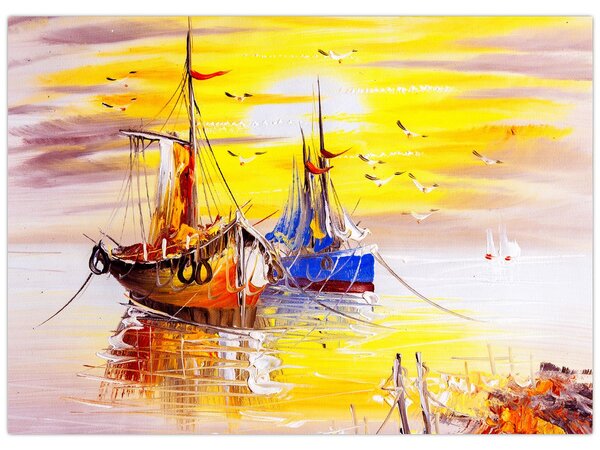 Tablou - Pictură barcă (70x50 cm)
