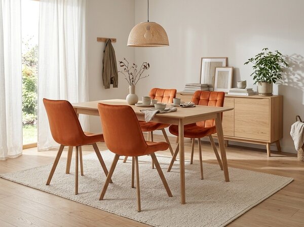 Scaun de dining SORIA VELVET, teracota