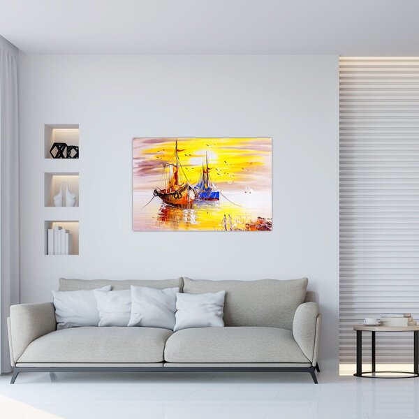 Tablou - Pictură barcă (90x60 cm)