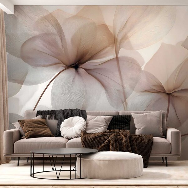 Tapet flori semi-transparente cu nervuri, Fototapet Flori, w05070 : Uwalls.ro