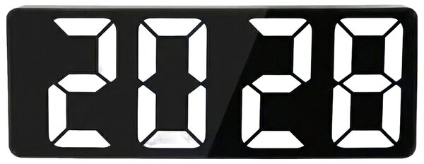 Ceas digital de birou cu oglindă, alarmă și afișaj LED mare, 16 cm