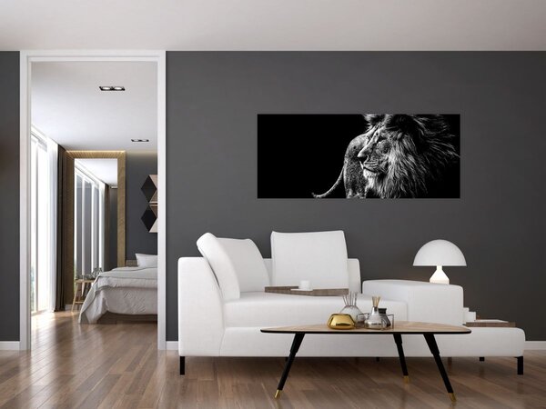 Tablou - Leu, alb și negru (120x50 cm)