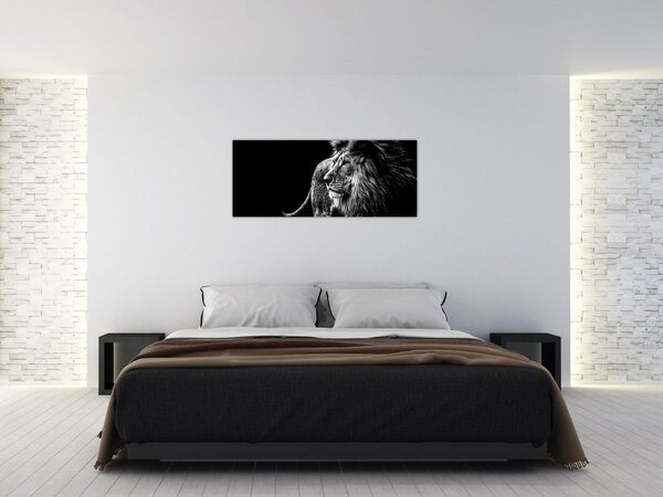 Tablou - Leu, alb și negru (120x50 cm)