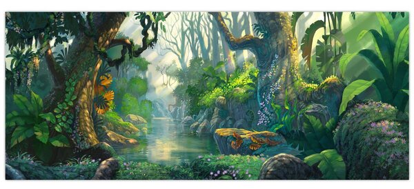 Tablou - Ilustrare pădure tropicală (120x50 cm)