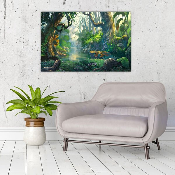 Tablou - Ilustrare pădure tropicală (90x60 cm)