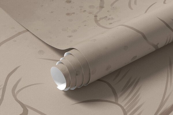 Tapet Plante liniare pe fundal bej texturat, Imagini de fundal unice, w05128 : Uwalls.ro