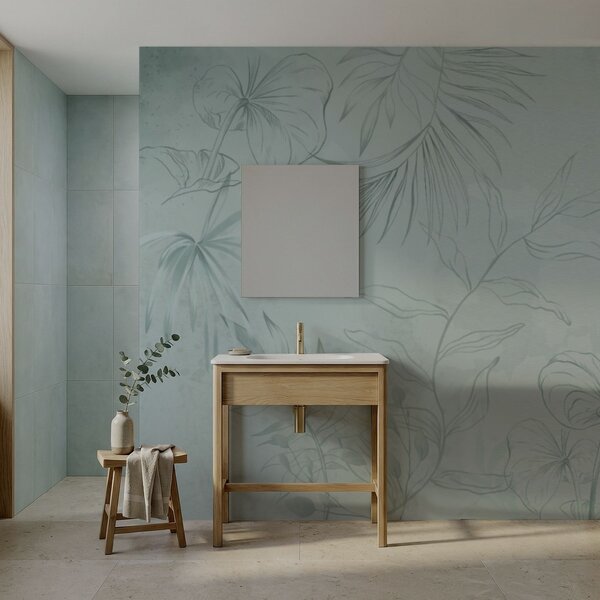 Tapet Plante liniare pe fundal verde deschis, Imagini de fundal unice, w05128v1 : Uwalls.ro