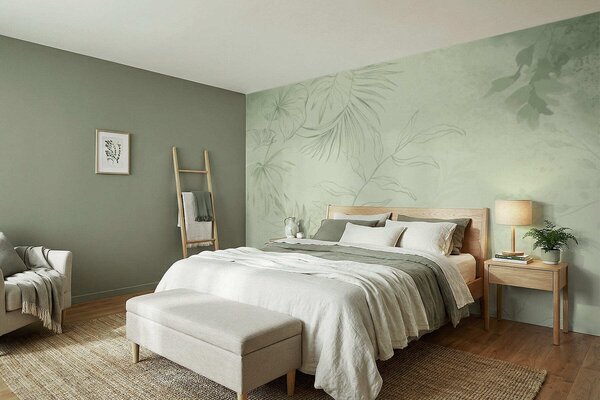Tapet Plante liniare pe fundal albastru rece, Imagini de fundal unice, w05128v2 : Uwalls.ro