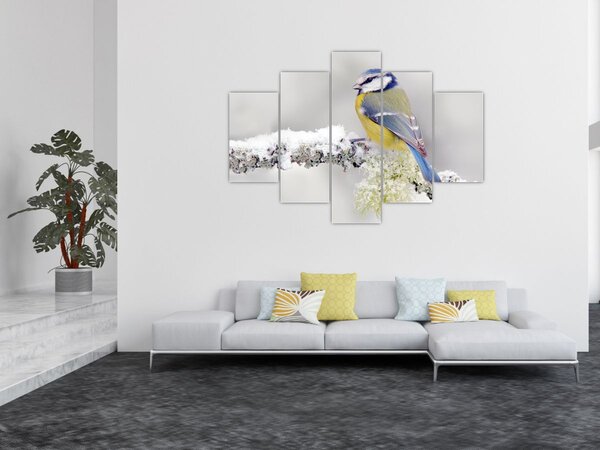 Tablou - Tit albastru în pădure (150x105 cm)