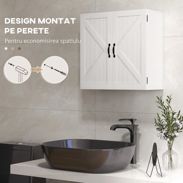 Kleankin Dulap Baie, Depozitare deasupra Toaletei, Raft, Alb | Aosom Romania