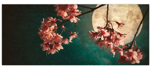 Tablou - Sakura în luna plină (120x50 cm)