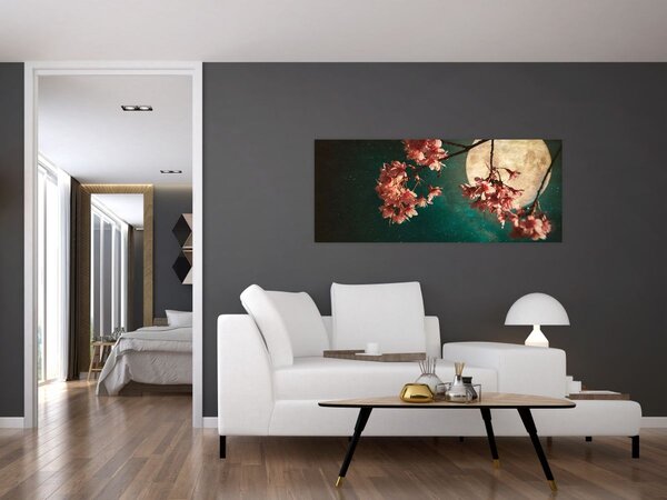 Tablou - Sakura în luna plină (120x50 cm)