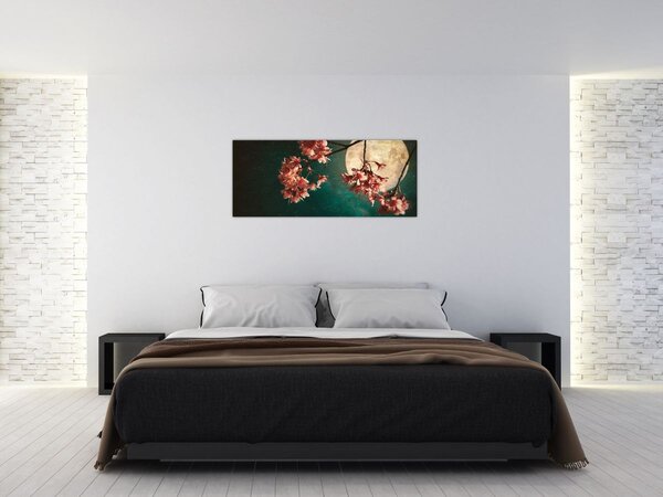 Tablou - Sakura în luna plină (120x50 cm)
