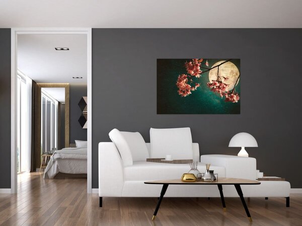 Tablou - Sakura în luna plină (90x60 cm)