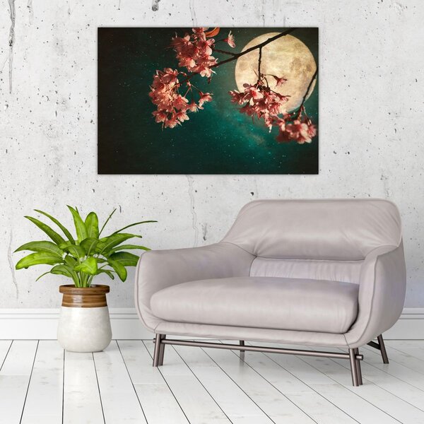 Tablou - Sakura în luna plină (90x60 cm)