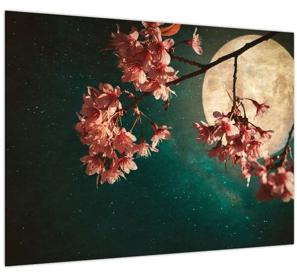 Tablou - Sakura în luna plină (70x50 cm)