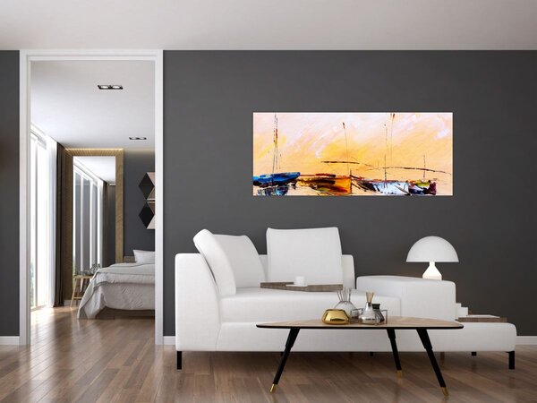 Tablou - Pictură barcă (120x50 cm)