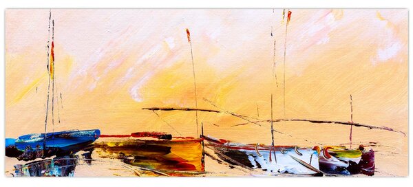 Tablou - Pictură barcă (120x50 cm)