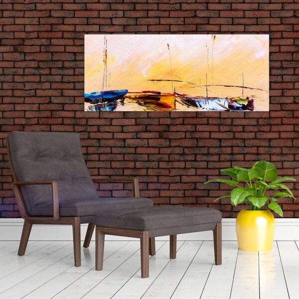 Tablou - Pictură barcă (120x50 cm)